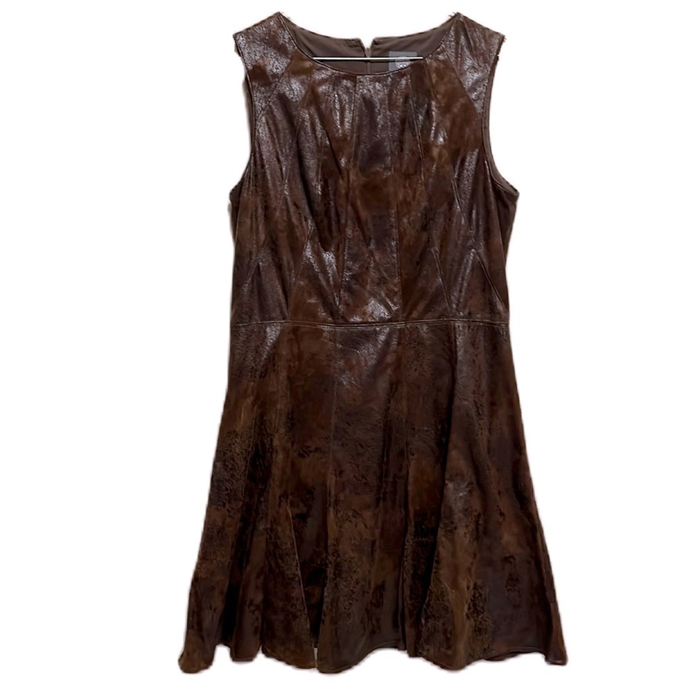 Women’s VINCE CAMUTO, Sleeveless, Round Neck Dress, Light/Dark Brown, Size 12